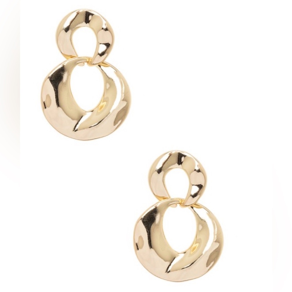 Chunky Gold Plated Brass Drop Earrings | Statement Dangles